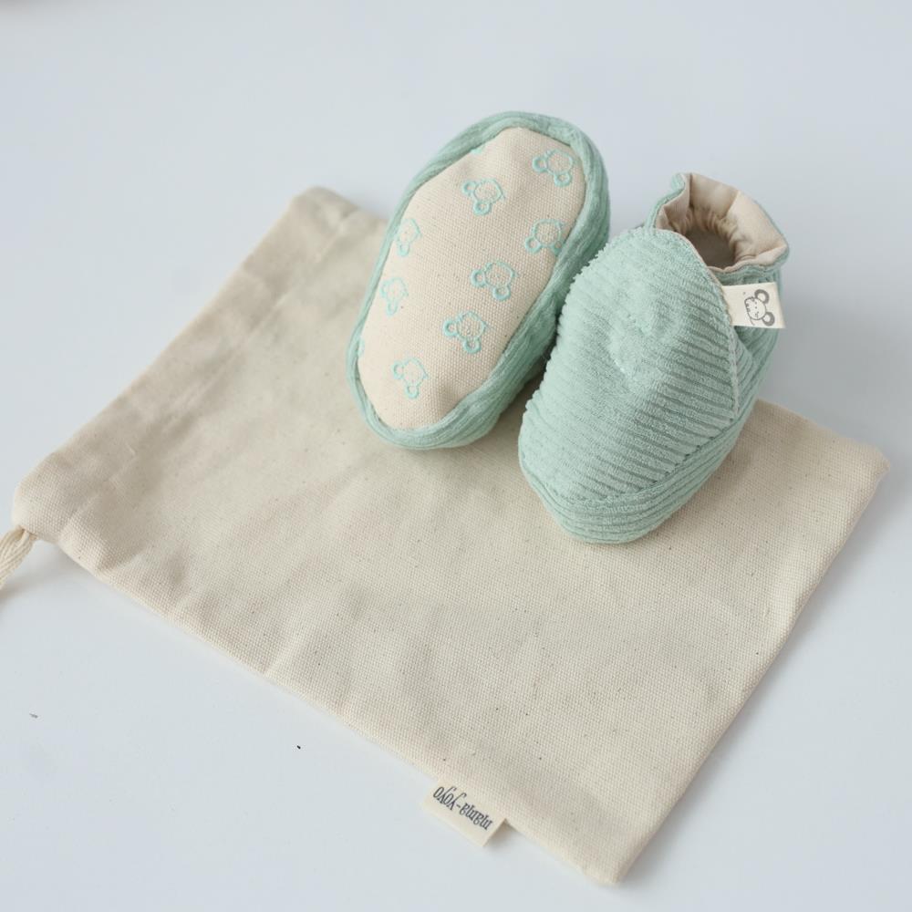 Kadife Patik - Mint  - Kaydırmaz Taban 