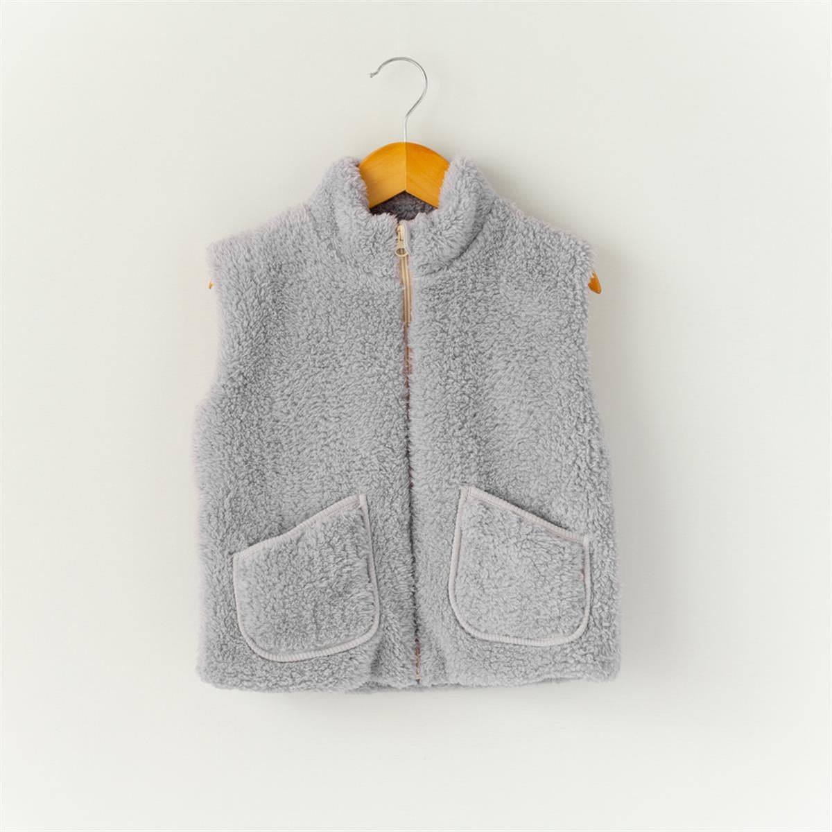 Peluş  Yelek - Gri