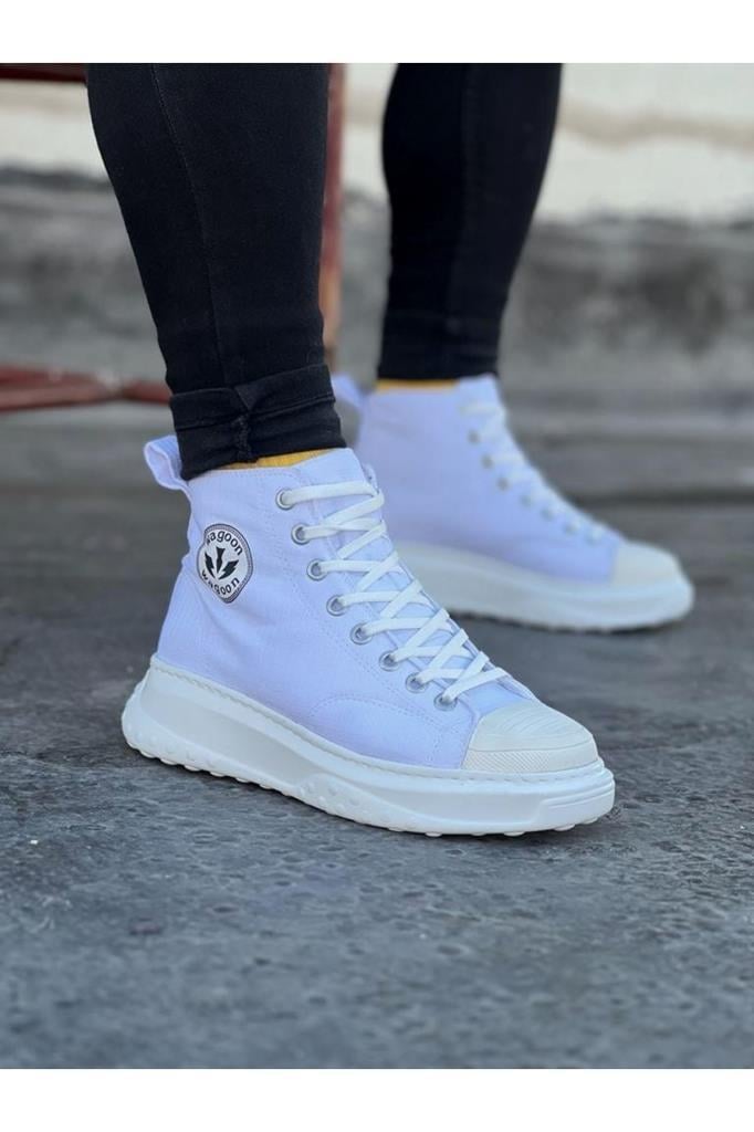  WG017 Beyaz Erkek Yarım Bilek Casual AyakkabıWagoon WG017 Beyaz Erkek Yarım Bilek Casual Ayakkabı