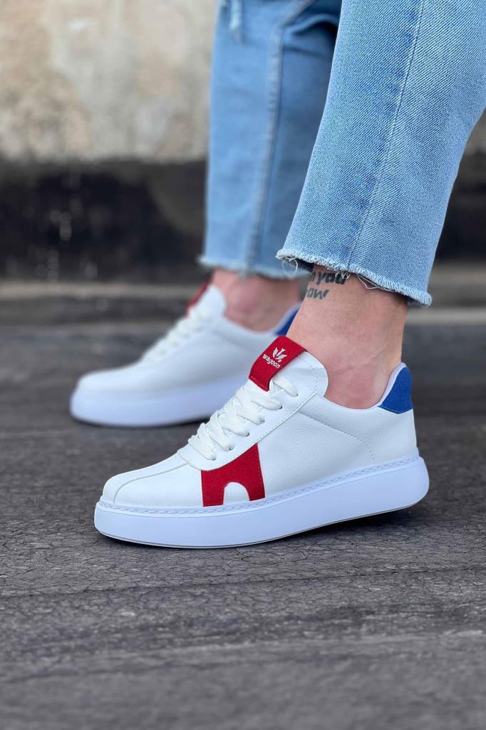  WG040 Beyaz Kırmızı Erkek Casual Ayakkabı