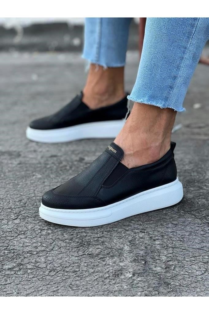  WG049 Siyah Düz Casual Erkek Ayakkabı