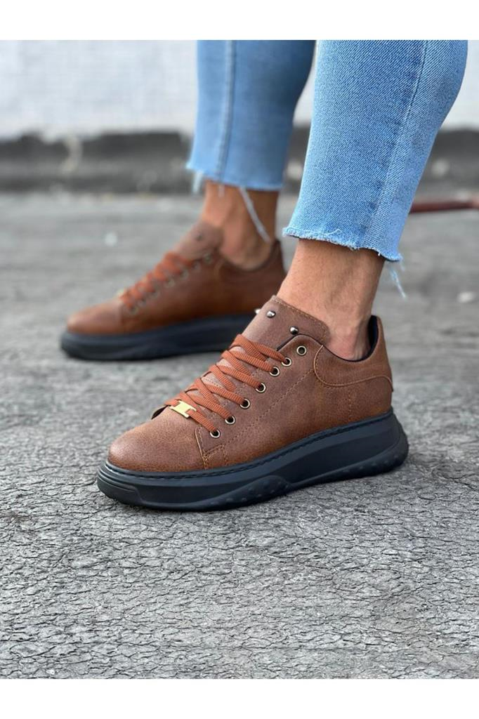  WG501 Taba Siyah Erkek Yüksek Taban AyakkabıWG501 Taba Siyah Erkek Yüksek Taban Ayakkabı