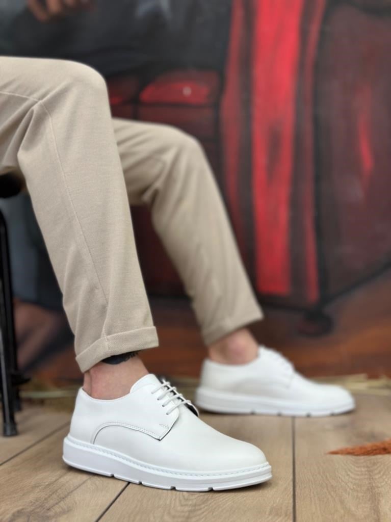 BA0003 Bağcıklı Klasik Beyaz Kalın Taban Casual Erkek AyakkabıBA0003 Bağcıklı Klasik Beyaz Kalın Taban Casual Erkek Ayakkabı