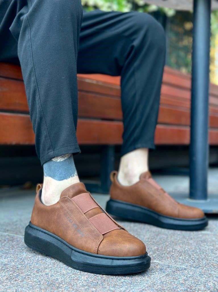 BA0307 BOA Kalın Yüksek Taban Çift Bant Taba Siyah Erkek AyakkabıBA0307 BOA Kalın Yüksek Taban Çift Bant Taba Siyah Erkek Ayakkabı