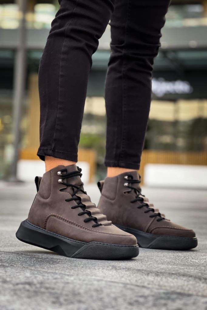 BA0321 Gizli Bağcıklı Erkek Yüksek Taban Kahverengi Spor BotBA0321 Gizli Bağcıklı Erkek Yüksek Taban Kahverengi Spor Bot