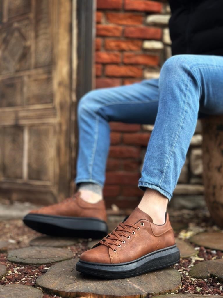 BA0547 BOA Kalın Yüksek Taban Taba Siyah Bağcıklı Spor Erkek AyakkabıBA0547 BOA Kalın Yüksek Taban Taba Siyah Bağcıklı Spor Erkek Ayakkabı