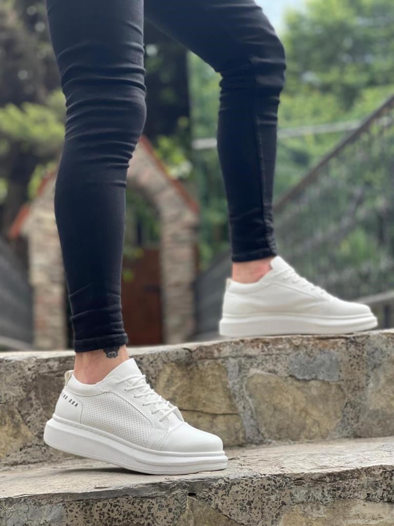 BA0548 BOA Kalın Yüksek Taban Beyaz Bağcıklı Spor Erkek AyakkabıBA0548 BOA Kalın Yüksek Taban Beyaz Bağcıklı Spor Erkek Ayakkabı