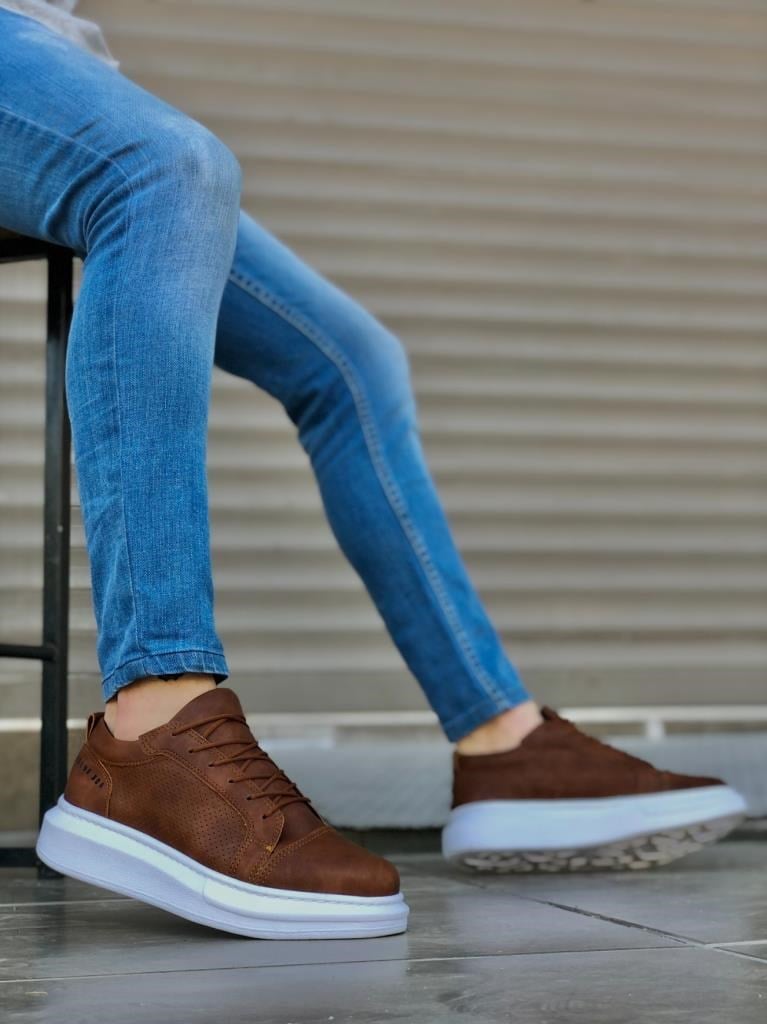 BA0548 BOA Kalın Yüksek Taban Taba Beyaz Bağcıklı Spor Erkek AyakkabıBA0548 BOA Kalın Yüksek Taban Taba Beyaz Bağcıklı Spor Erkek Ayakkabı