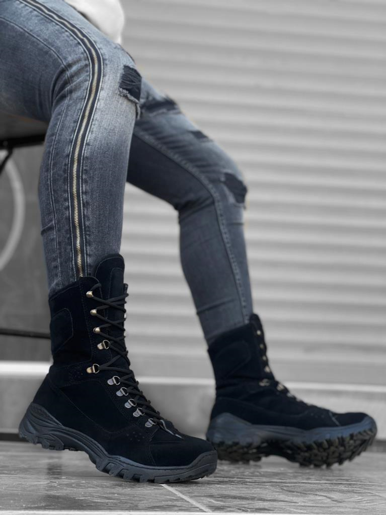 Bağcıklı Siyah Süet Askeri Postal BotBağcıklı Siyah Süet Askeri Postal Bot