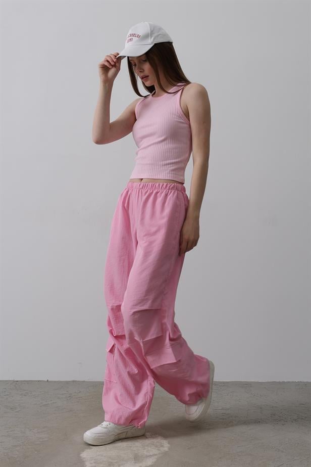 BPM Paraşüt Cargo Pantolon - Pembe