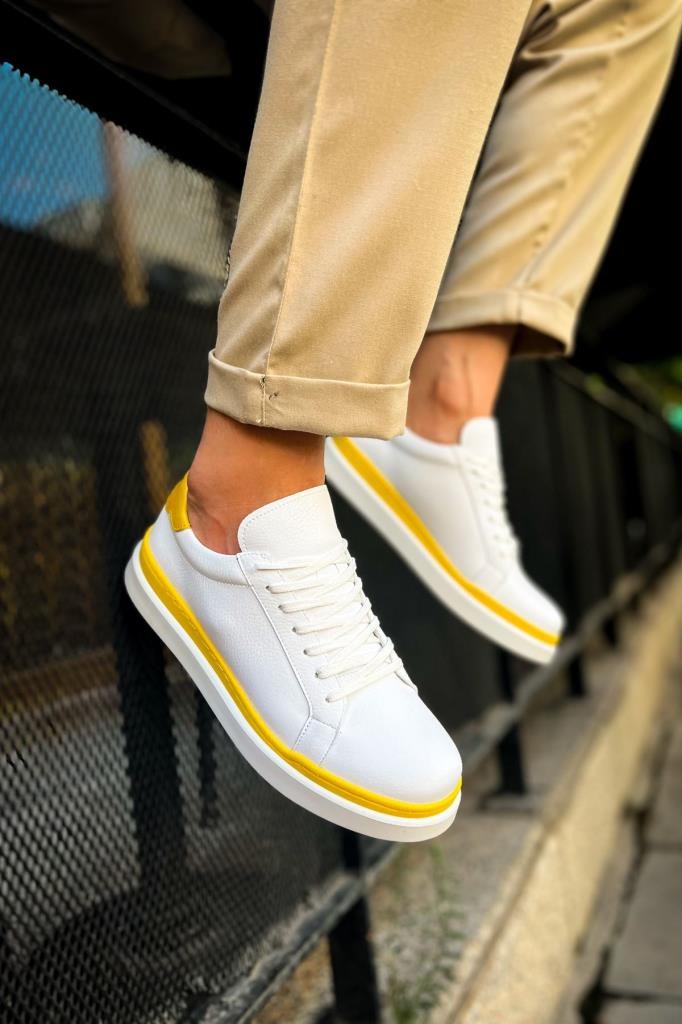CH979 Santoni GBT Spor Erkek Ayakkabı BEYAZ/SARICH979 Santoni GBT Spor Erkek Ayakkabı BEYAZ/SARI