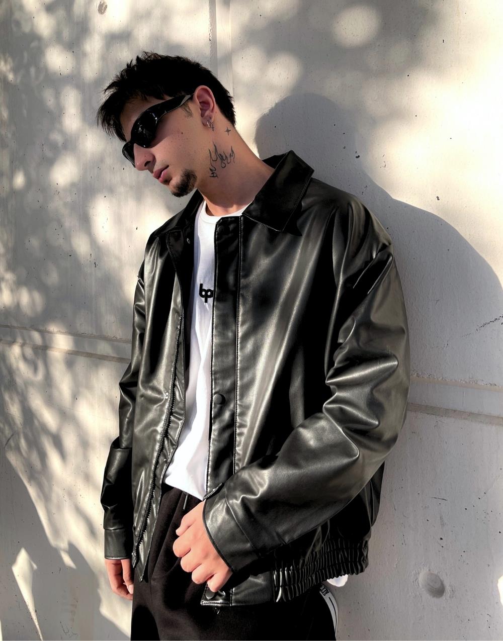 Erkek Oversize Vintage Deri CeketErkek Oversize Vintage Deri Ceket