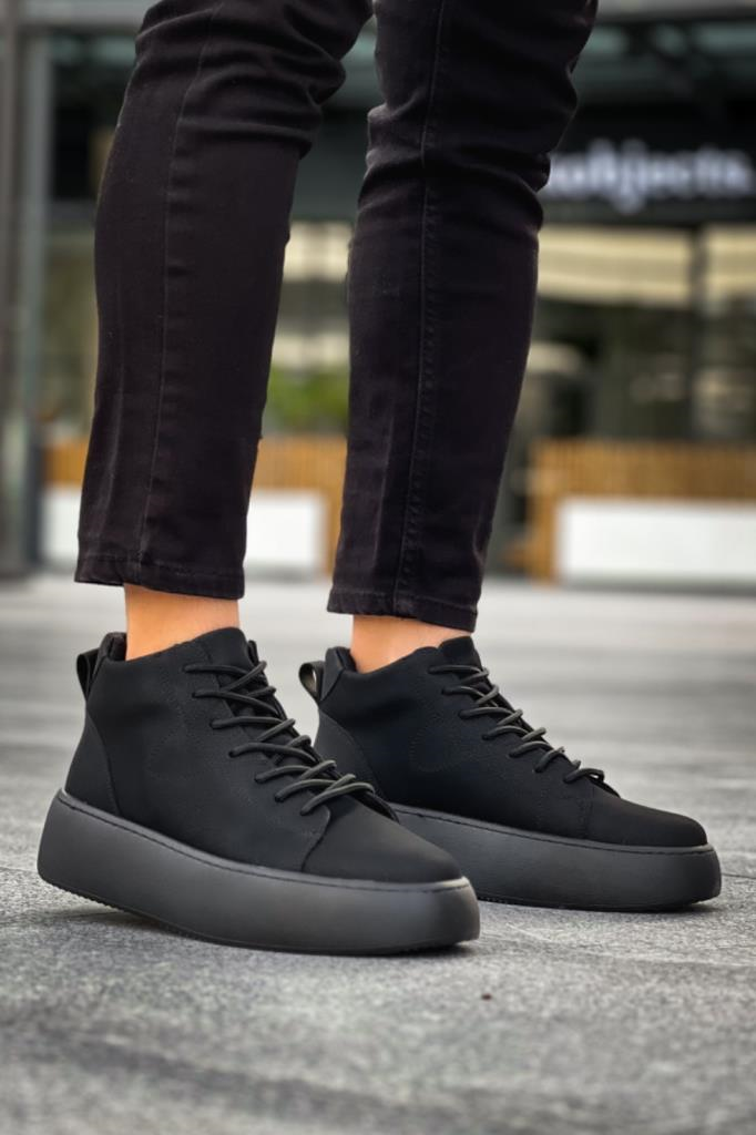 LE10 Bağcıklı Erkek Yüksek Siyah Taban Siyah Spor BotLE10 Bağcıklı Erkek Yüksek Siyah Taban Siyah Spor Bot