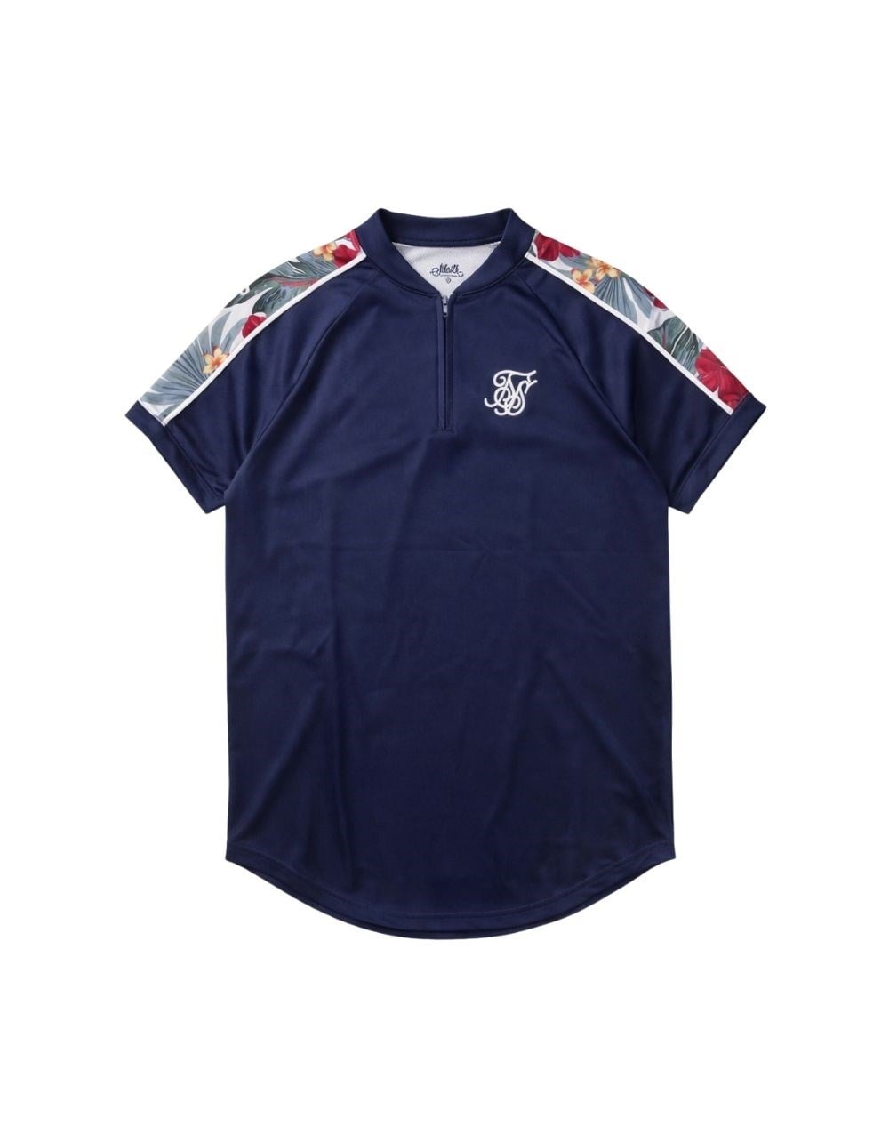 SikSilk Floral Half Zip Erkek Tişört