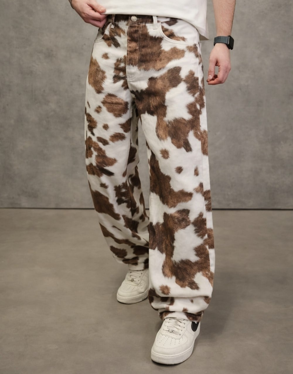 Ultra Premium Cow Printed Baggy Kot Pantolon