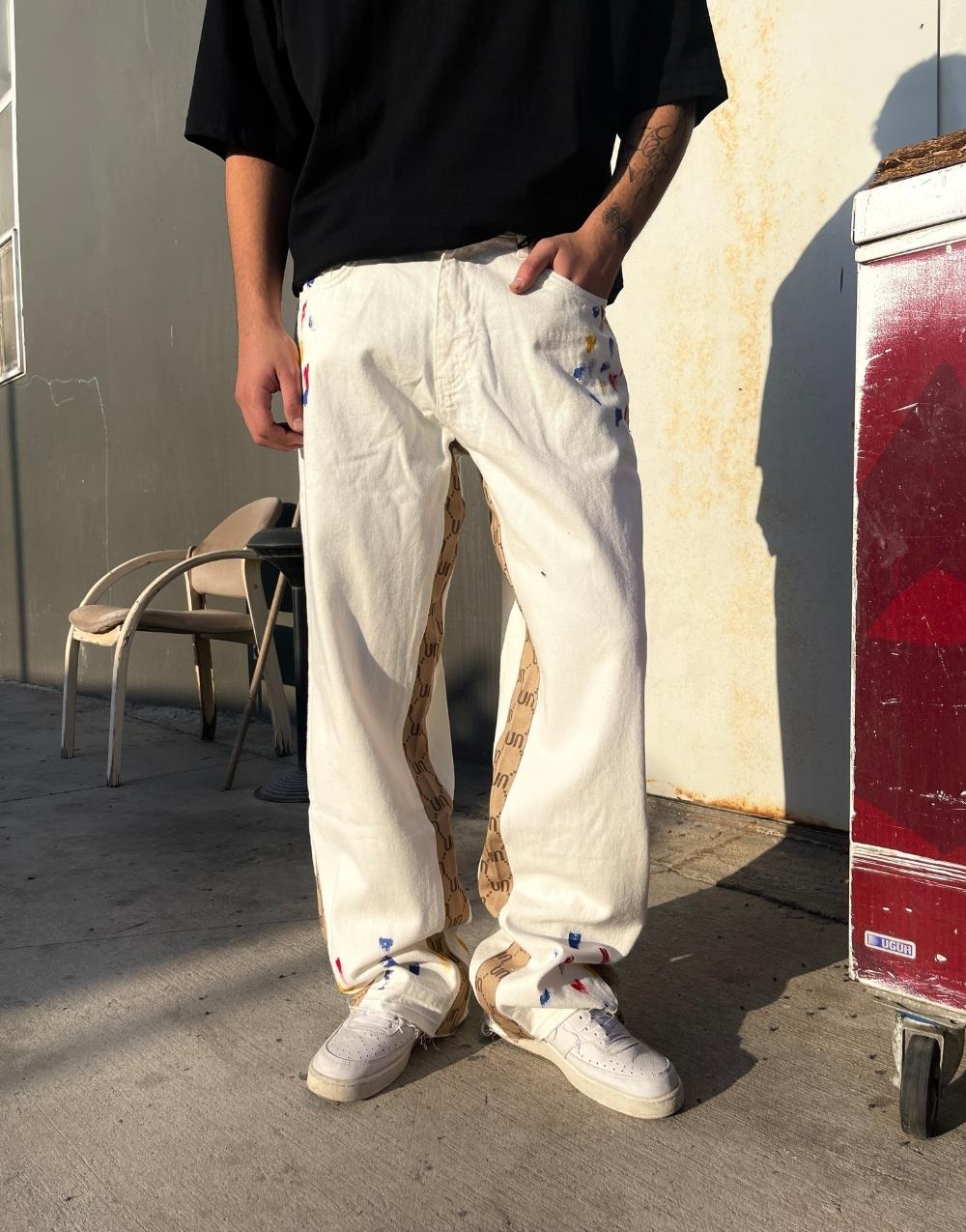 Ultra Premium UN Design Splash Baggy Kot PantolonUltra Premium UN Design Splash Baggy Kot Pantolon