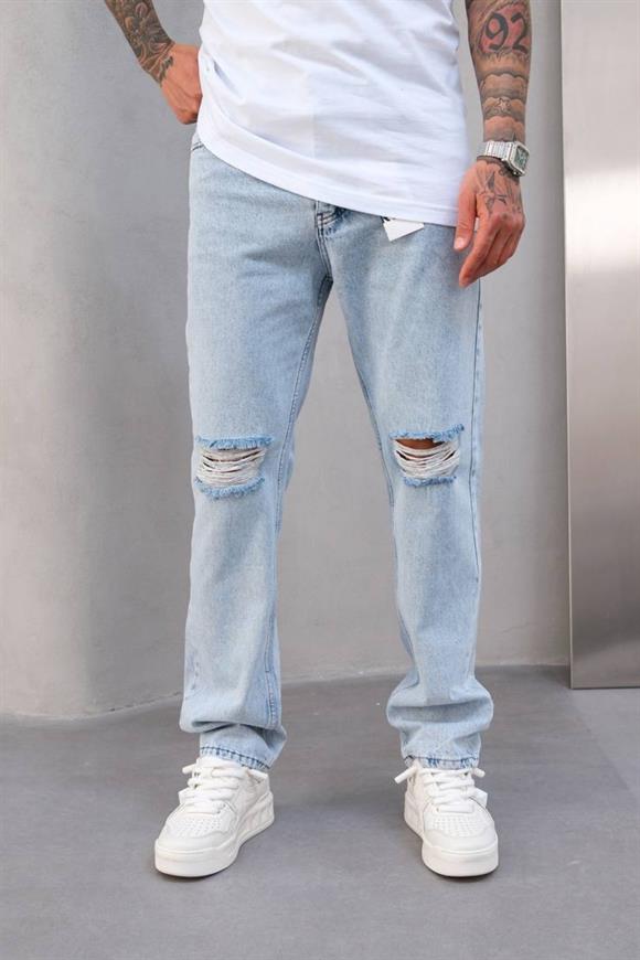 Baggy Diz Yırtmaçlı Buz Kot PantolonBaggy Diz Yırtmaçlı Buz Kot Pantolon