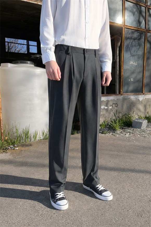 Premium Baggy Kumaş Pantolon Antrasit