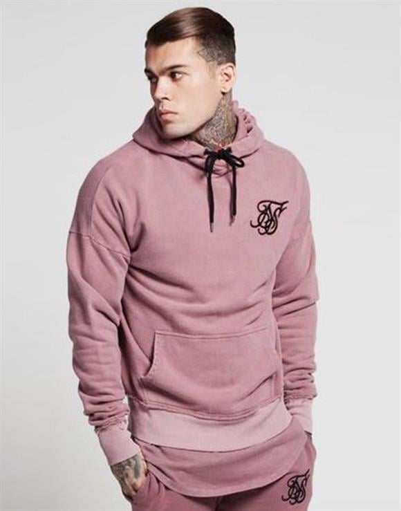 SikSilk Pink Shoulder Slim Fit Hoodie SweatshirtSikSilk Pink Shoulder Slim Fit Hoodie Sweatshirt