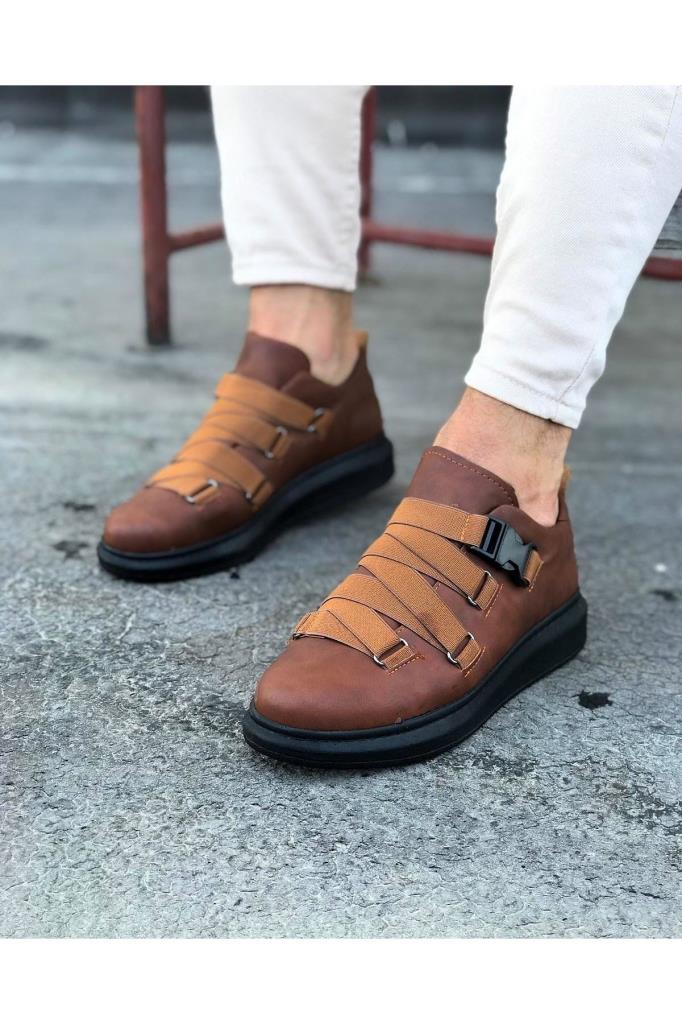  WG033  Taba Siyah Erkek Yüksek Taban  AyakkabıWagoon WG033  Taba Siyah Erkek Yüksek Taban  Ayakkabı