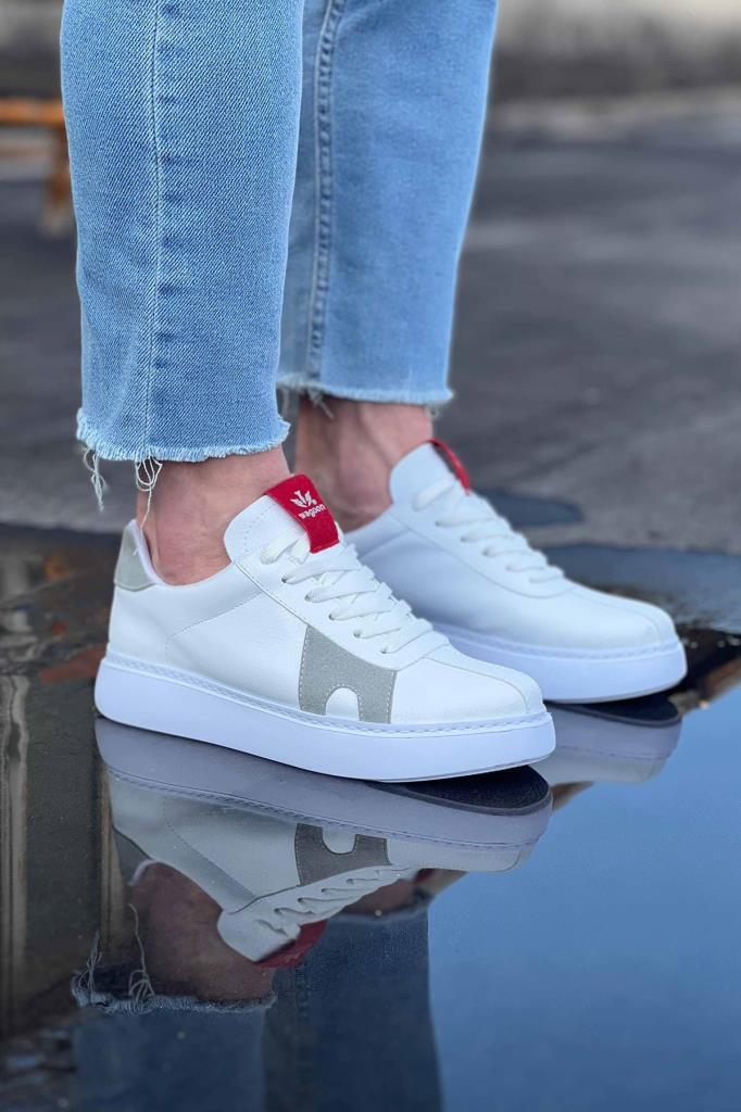 WG040 Beyaz Gri Erkek Casual Ayakkabı · 3