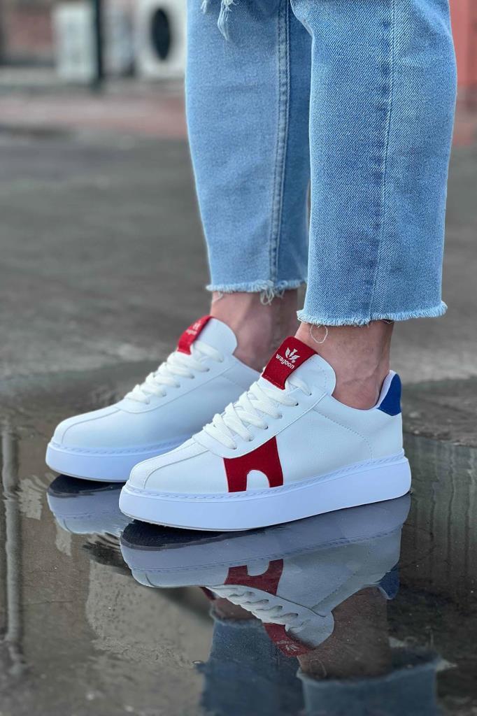 WG040 Beyaz Kırmızı Erkek Casual Ayakkabı · 3