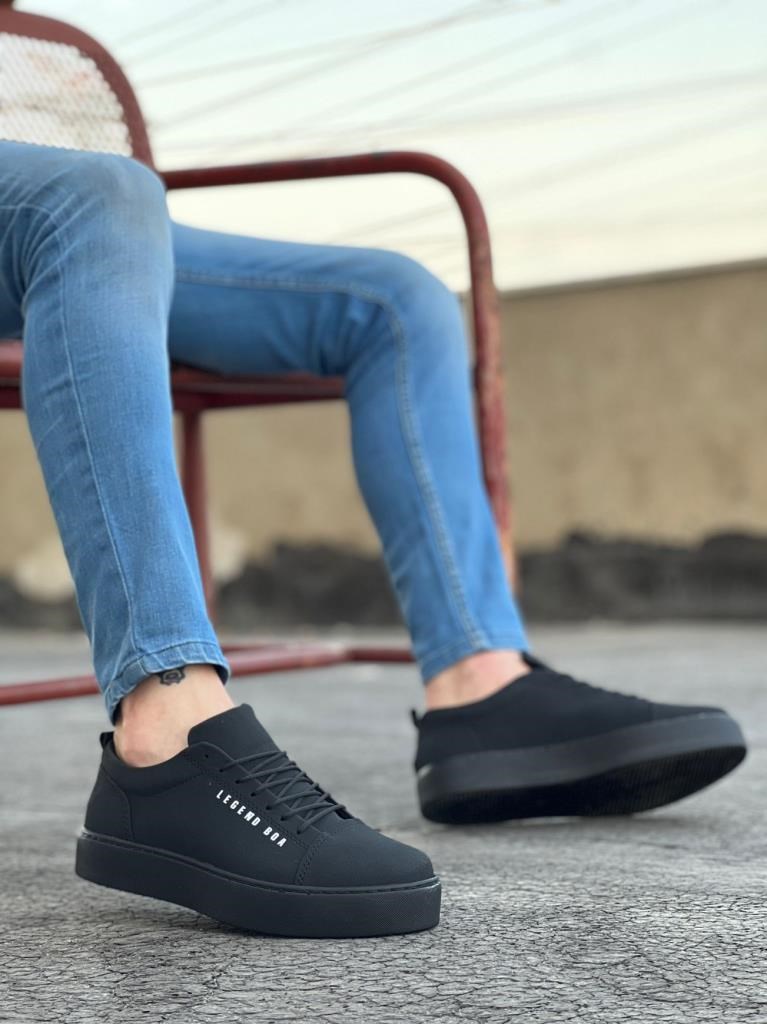 BA0104 Bağcıklı  Nubuk Siyah Spor Klasik Erkek Ayakkabı · 3