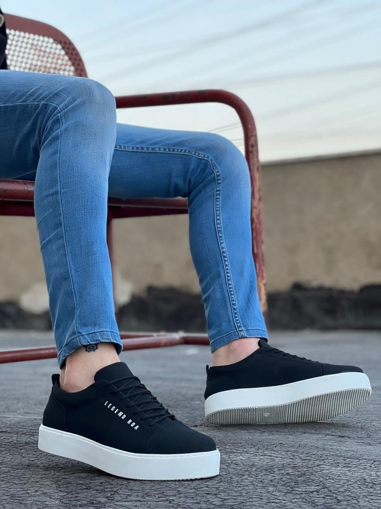 BA0104 Bağcıklı  Nubuk Spor Klasik Siyah Erkek Ayakkabı · 3