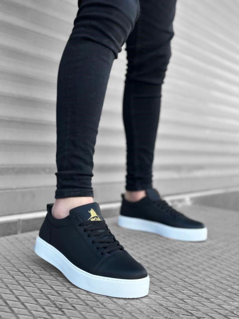 BA0104 Bağcıklı Siyah Cilt  Spor Klasik Erkek Ayakkabı · 2