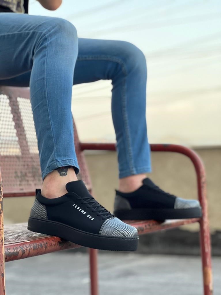 BA0104 Bağcıklı Siyah Ekose Süet Siyah Taban Spor Klasik Erkek AyakkabıBA0104 Bağcıklı Siyah Ekose Süet Siyah Taban Spor Klasik Erkek Ayakkabı