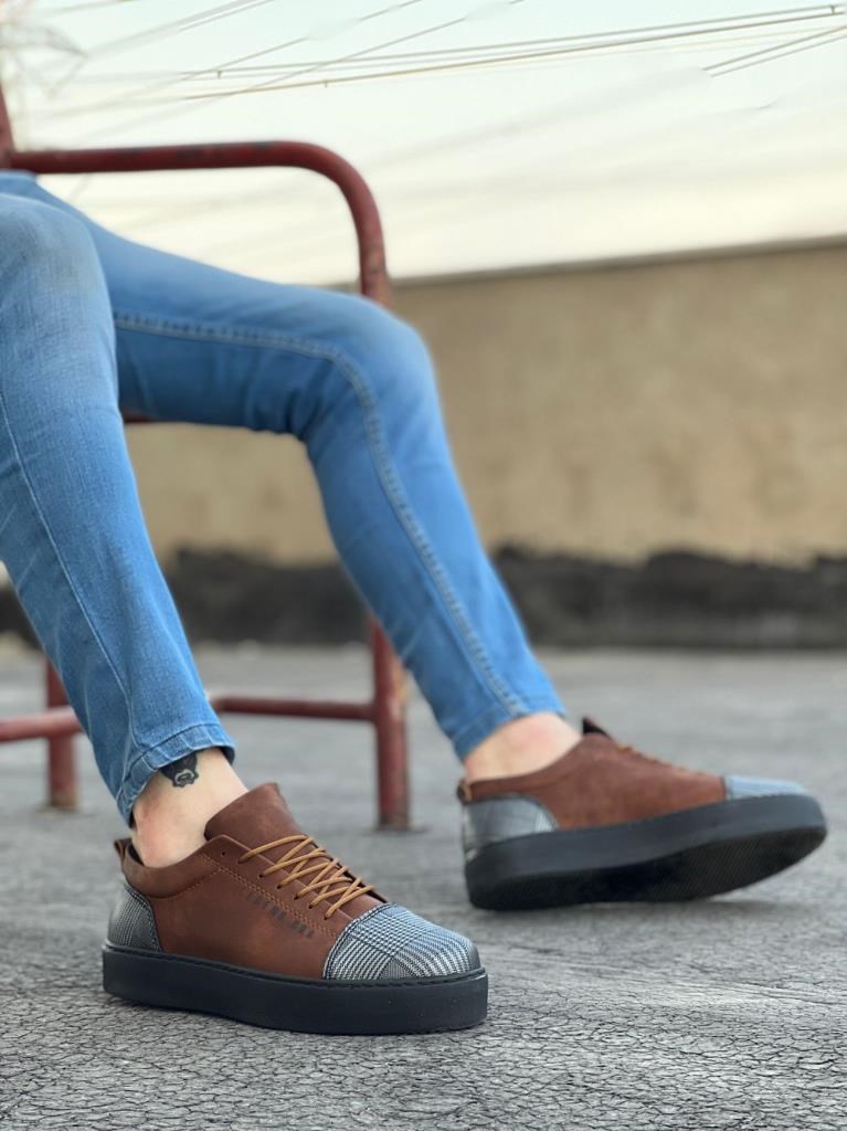 BA0104 Bağcıklı Taba Ekose Süet Siyah Taban Spor Klasik Erkek Ayakkabı · 3