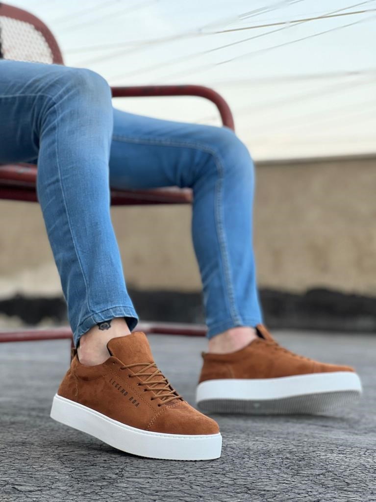 BA0104 Bağcıklı Taba Süet Beyaz Taban Spor Klasik Erkek Ayakkabı · 3