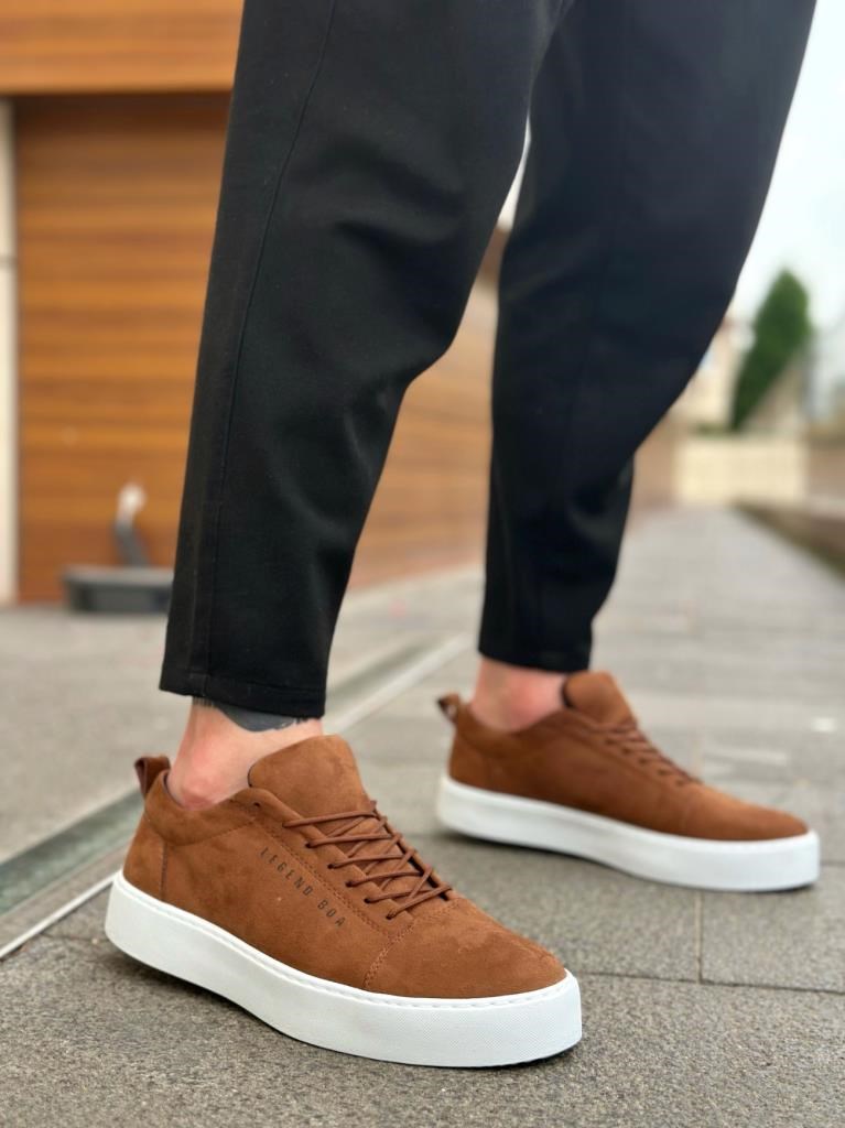 BA0104 Bağcıklı Taba Süet Beyaz Taban Spor Klasik Erkek Ayakkabı · 4
