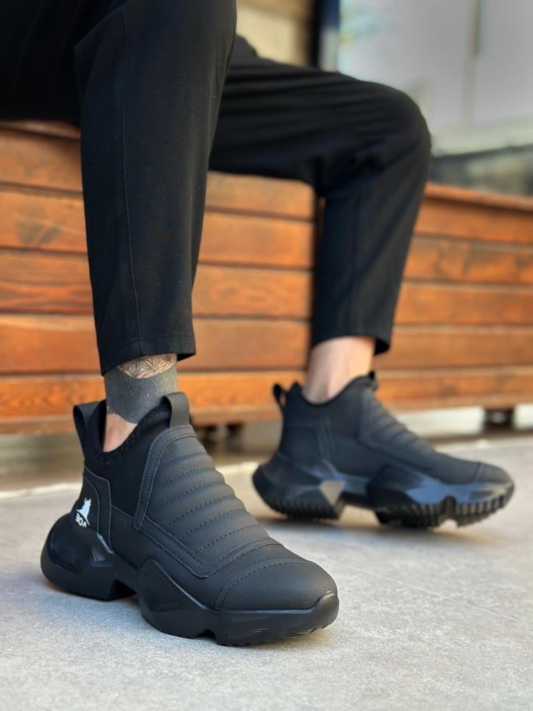 BA0401 Bağcıksız Rahat Yüksek Taban Erkek Spor Yarım Bilek Bot