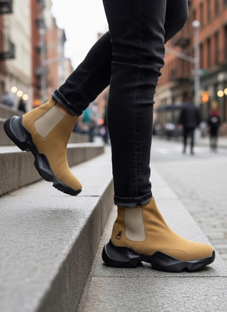 BA0444 Bağcıksız Rahat Yüksek Taban Camel Erkek Spor Yarım Bilek BotBA0444 Bağcıksız Rahat Yüksek Taban Camel Erkek Spor Yarım Bilek Bot