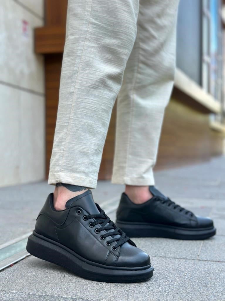 BA0547 BOA Kalın Yüksek Taban Siyah Bağcıklı Spor Erkek AyakkabıBA0547 BOA Kalın Yüksek Taban Siyah Bağcıklı Spor Erkek Ayakkabı