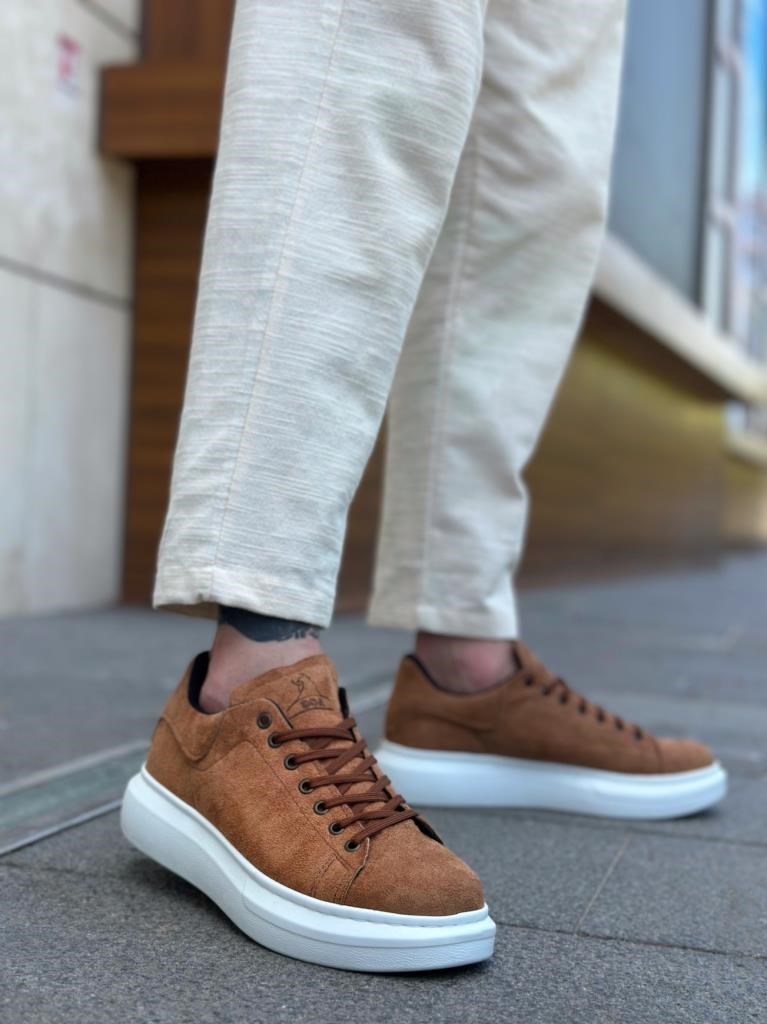 BA0547  Kalın Yüksek Taban Taba Süet Bağcıklı Spor Erkek AyakkabıBA0547  Kalın Yüksek Taban Taba Süet Bağcıklı Spor Erkek Ayakkabı