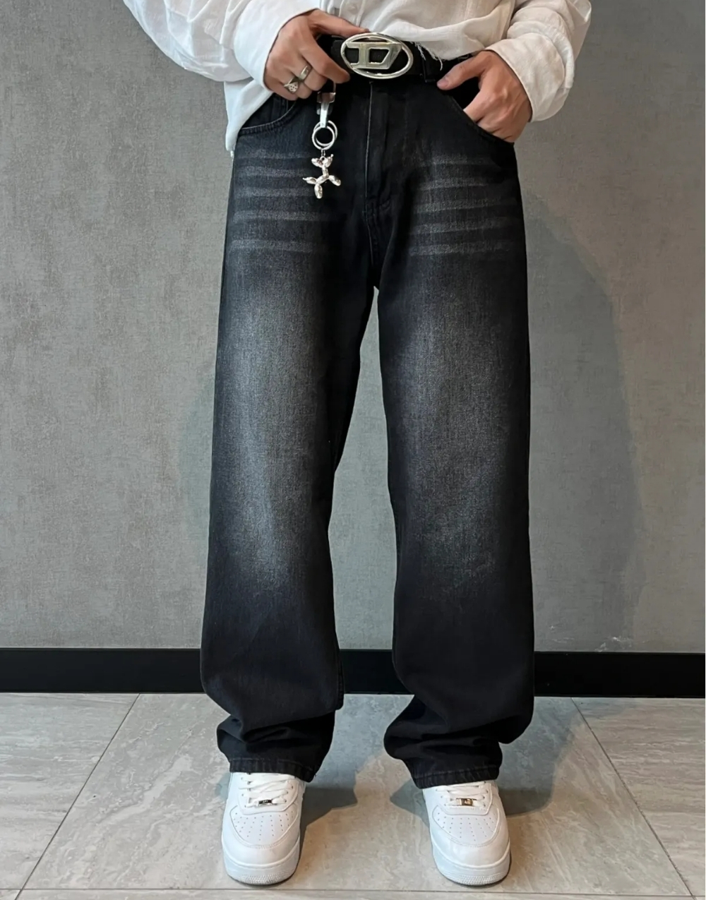 Baggy Acid Wash Kot PantolonBaggy Acid Wash Kot Pantolon