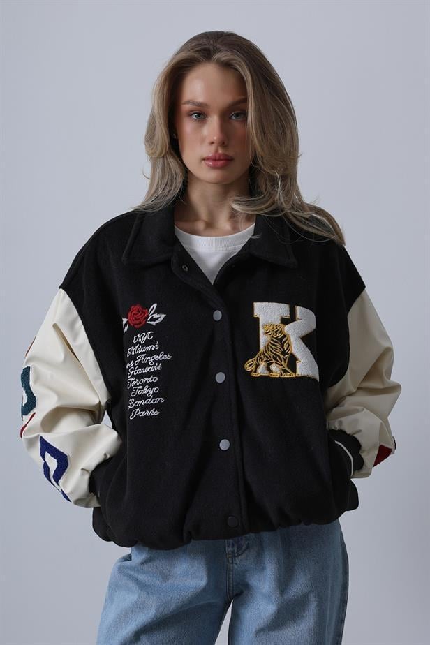 BPM Design Kaşe Biker Ceket - SiyahBPM Design Kaşe Biker Ceket - Siyah