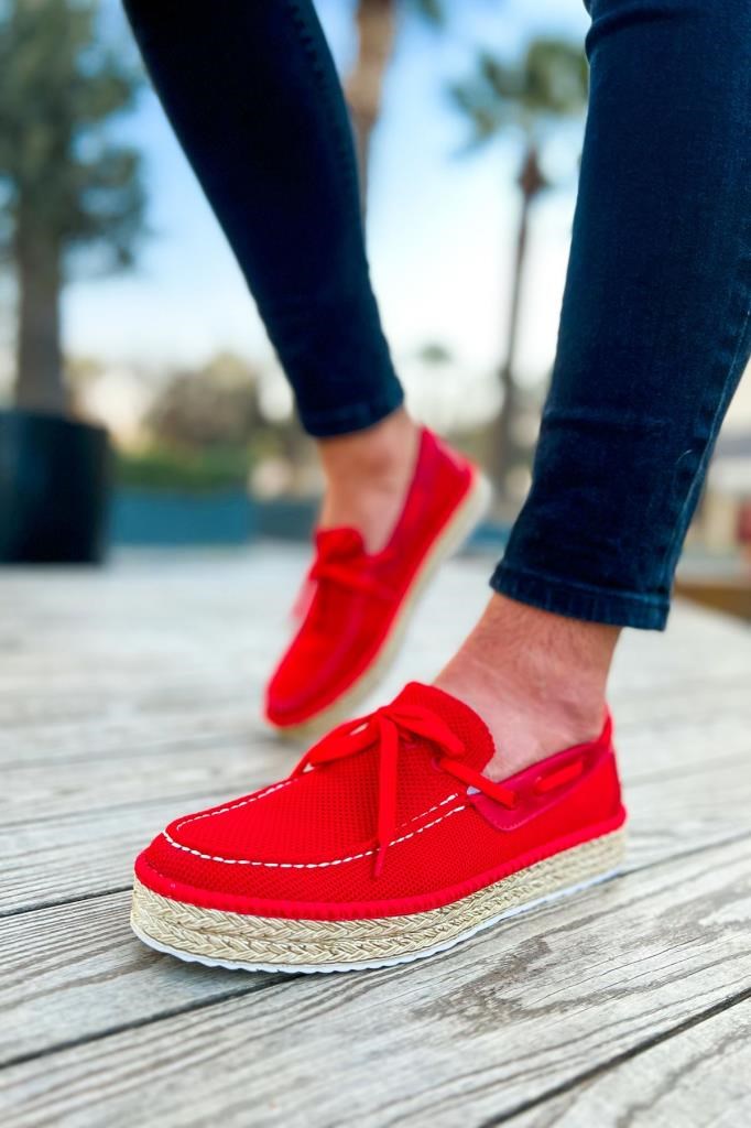 CH311 Espadril Erkek Ayakkabı KIRMIZI · 4