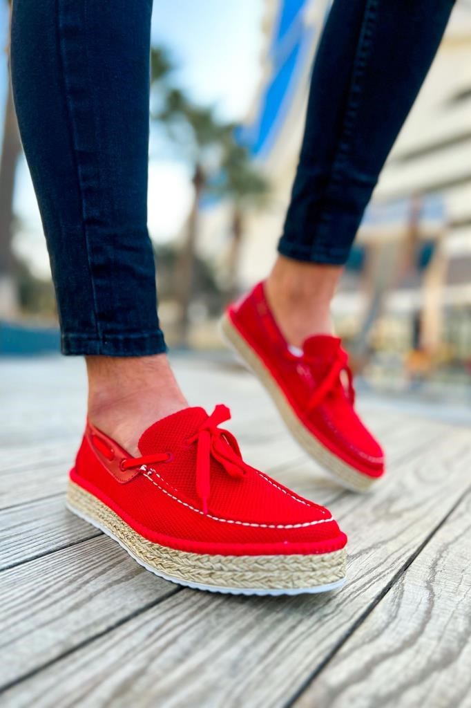 CH311 Espadril Erkek Ayakkabı KIRMIZI · 3