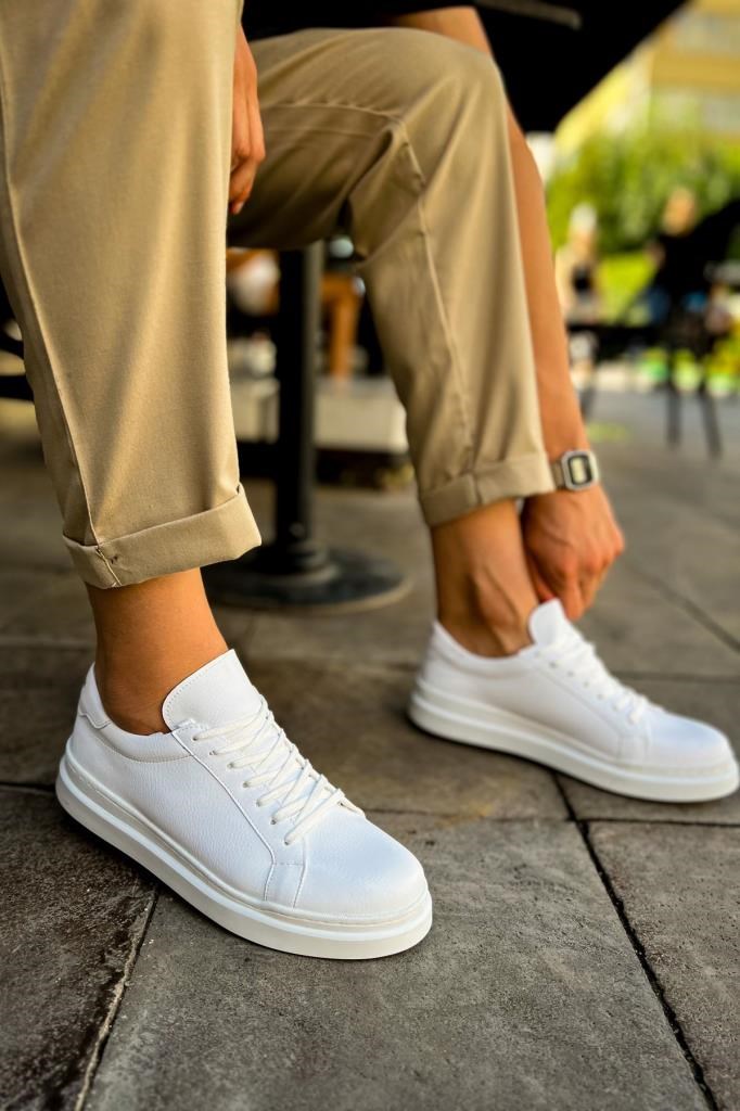CH979 Santoni CRT Spor Erkek Ayakkabı BEYAZ · 3