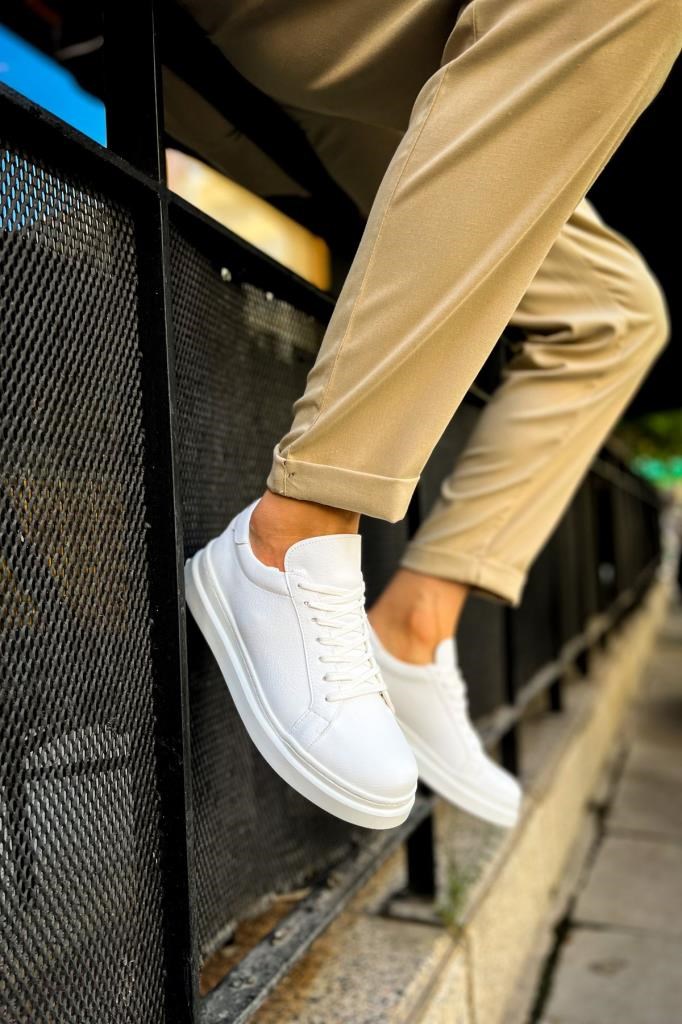 CH979 Santoni CRT Spor Erkek Ayakkabı BEYAZ · 2