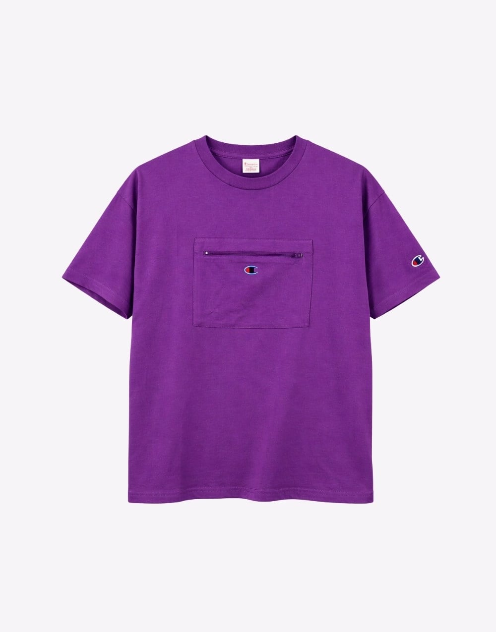 Champion Ön Cep Oversize Erkek T-Shirt Mor