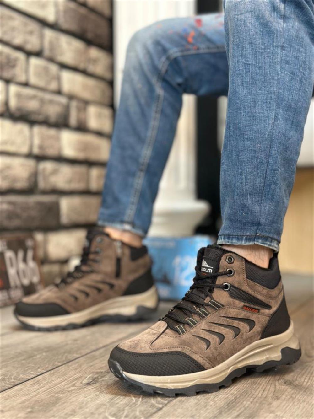 Kalın Termo Taban Vizon Siyah  Erkek Trekking Outdoor Yarım Bilek Bot · 2