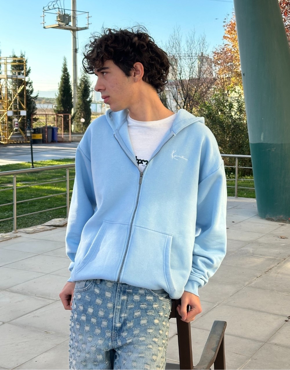Karl Kani Oversize Zip Erkek Sweatshirt Hoodie · 2