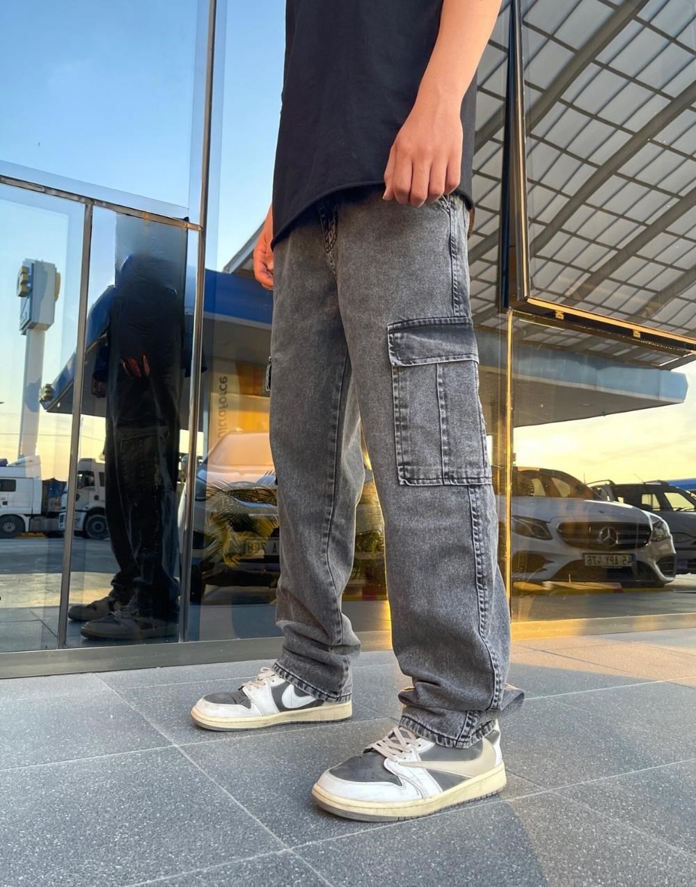 Premium Baggy Kargo Pantolon Antrasit · 2