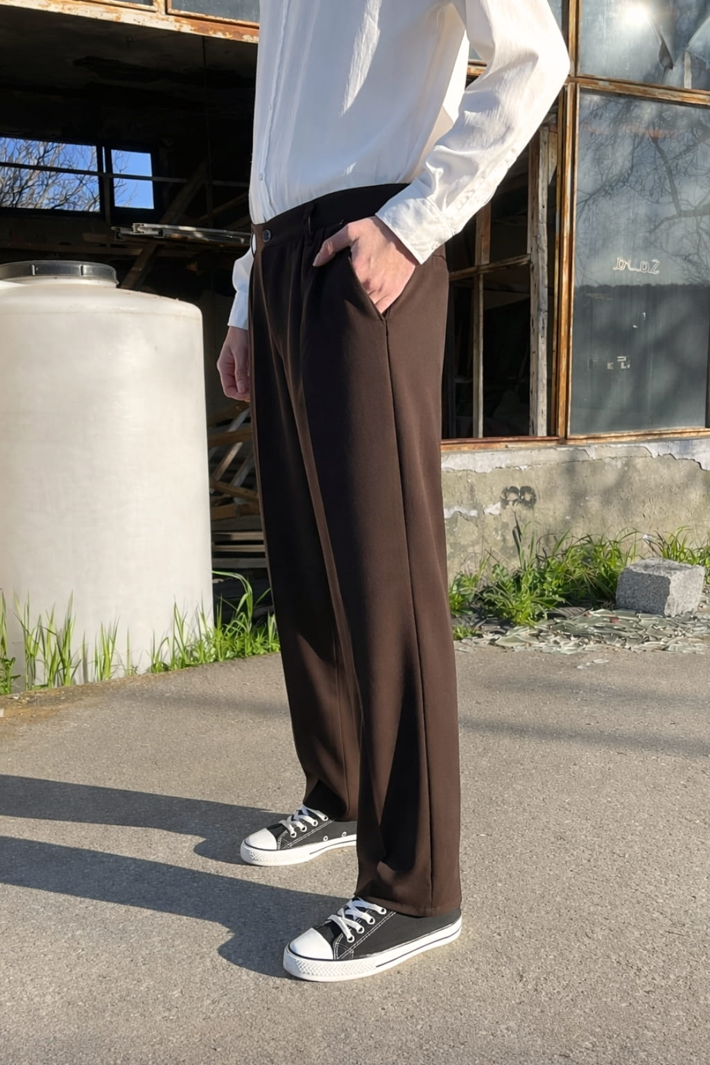 Premium Baggy Kumaş Pantolon Kahve · 4