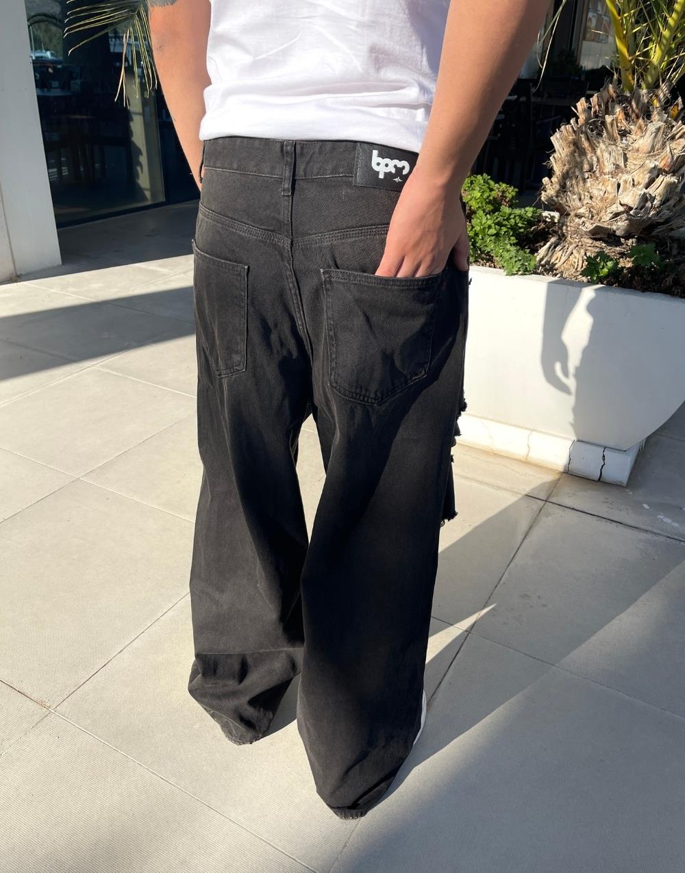 Premium Distressed Wash Baggy Kot Pantolon · 2