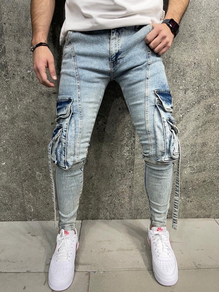Premium Slim Fit Double Pocket Kargo Kot PantolonPremium Slim Fit Double Pocket Kargo Kot Pantolon